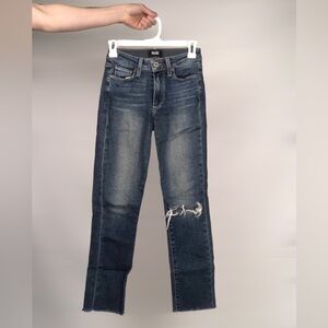 Paige Jacqueline‎ Straight Leg Distress Fray Jeans